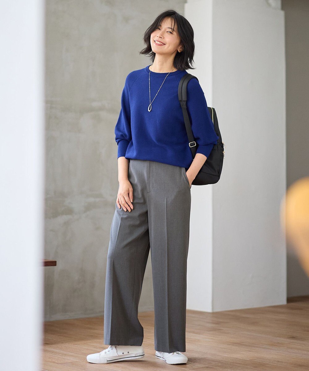 ANY L 【洗濯機可/ウエストゴム/２ＷＡＹストレッチ】ワイドパンツ 