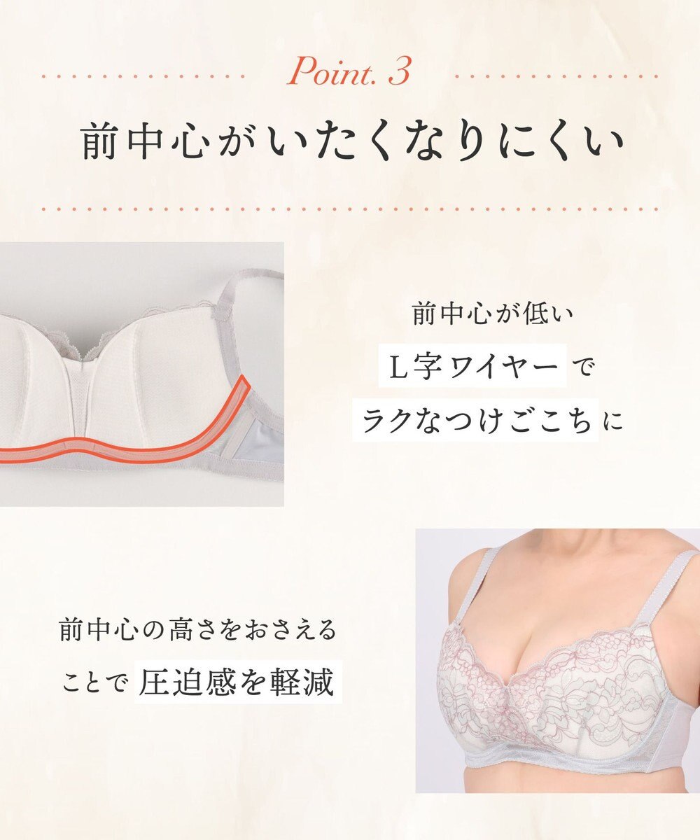 Wing ブラジャー コンパクトにバストメイク 高さをおさえる 【小さく見せるブラ】 Gカップまで対応 大きいサイズ ブラ KB6100 ウイング／ワコール 