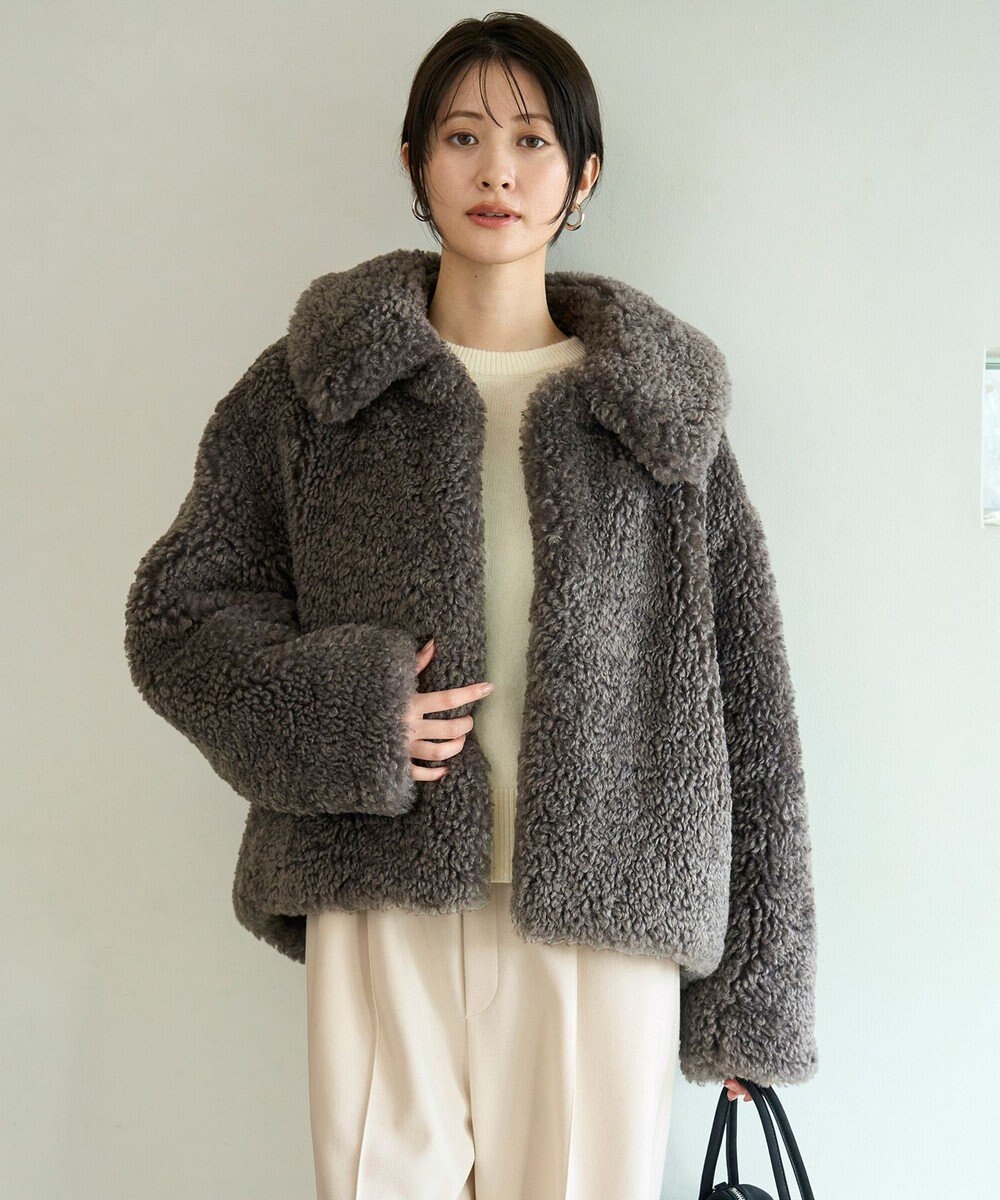 UNFILO エコファー ステンカラーコート 