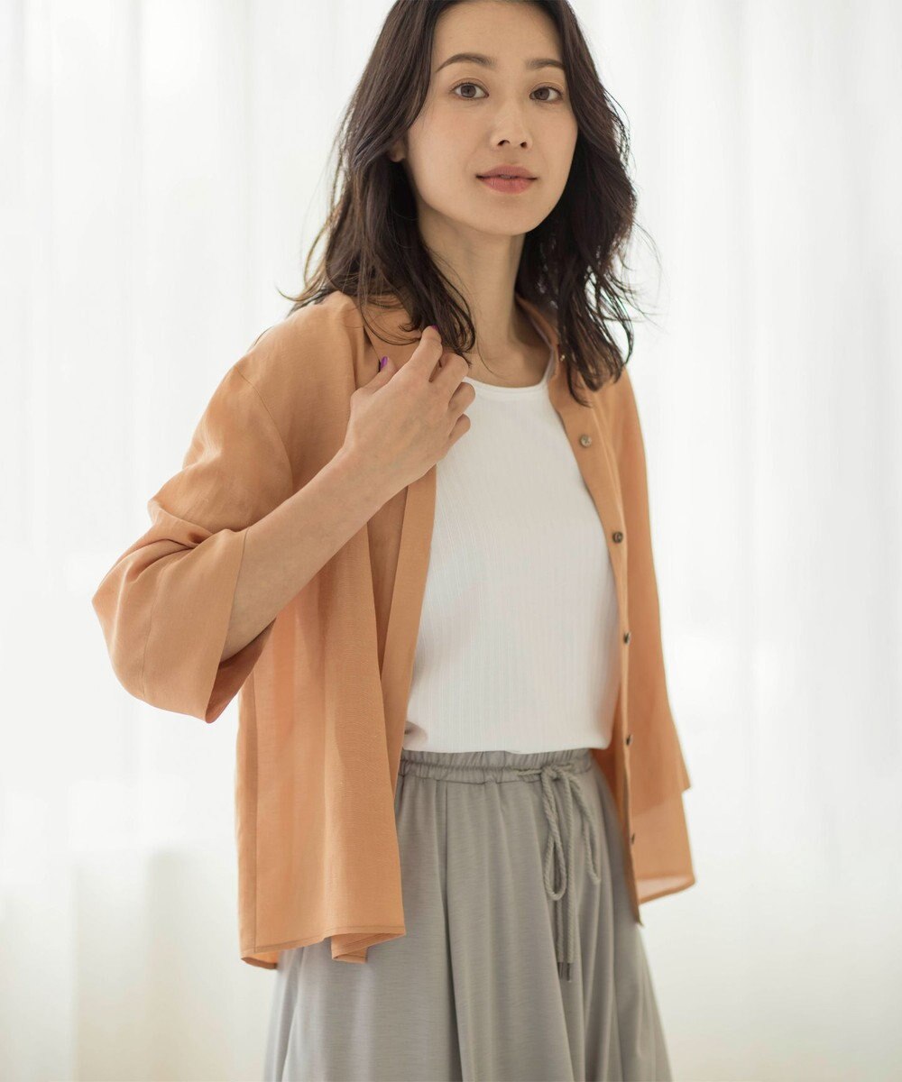 J.PRESS LADIES 【洗える】シアーリネン ブラウス 