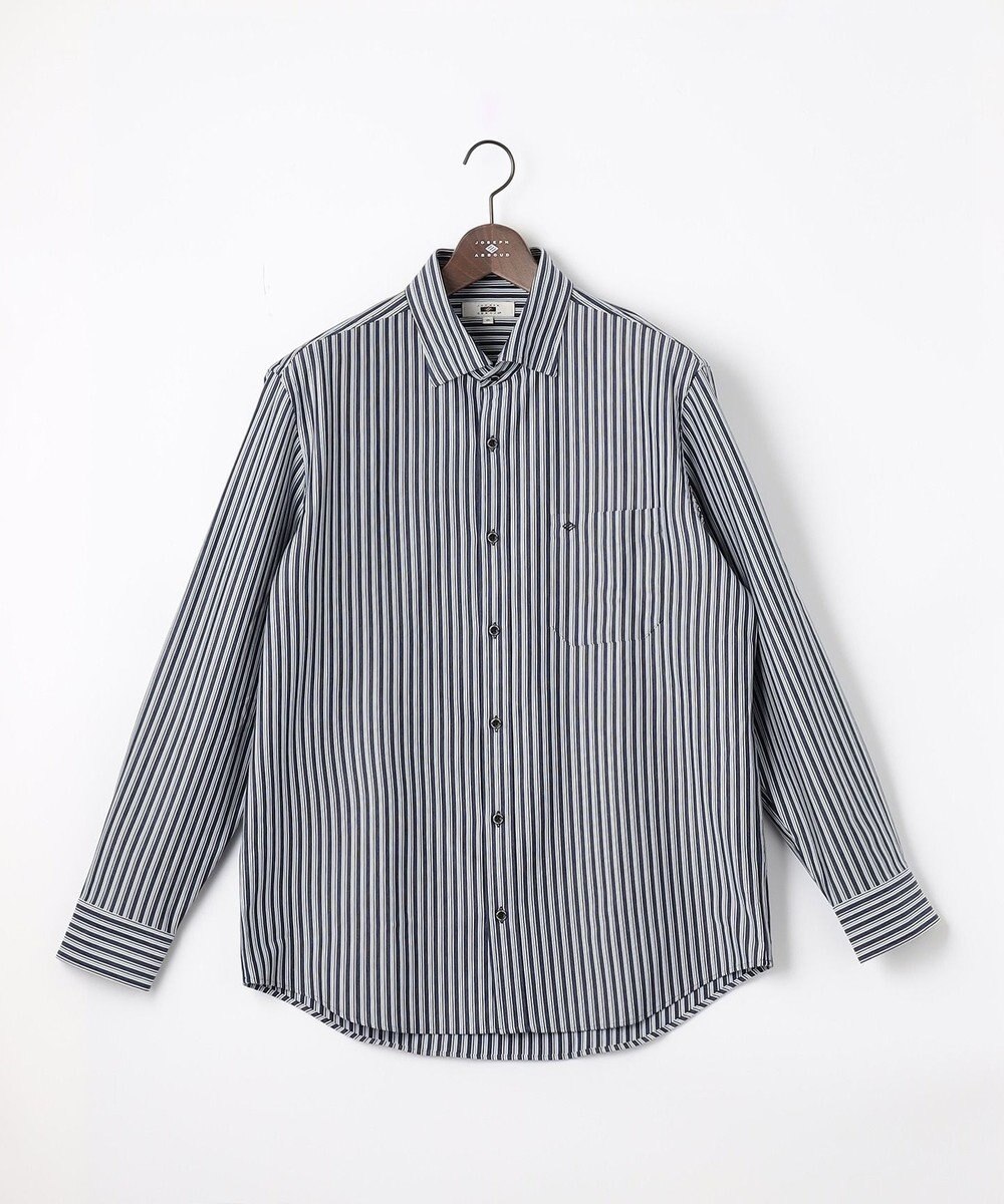 JOSEPH ABBOUD 【キングサイズ・ストレッチで快適な着心地・イージーケア】ランダムストライプ ジャージー シャツ 