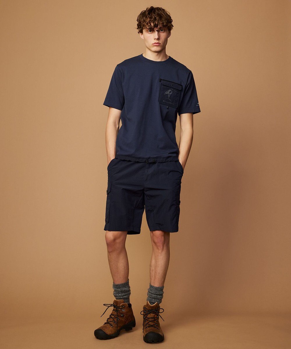 JOSEPH ABBOUD MOUNTAIN 【CREA掲載・テーム ヤルヴィモチーフ・サスティナブル】ビオグレース天竺ｘリップストップTシャツ 