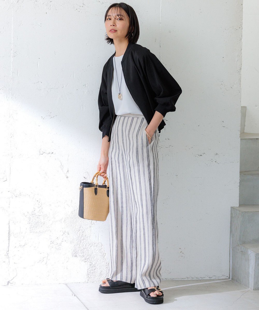 23区 【CLASSY.6月号掲載/洗える】リネンレーヨンストレッチ ブルゾン 