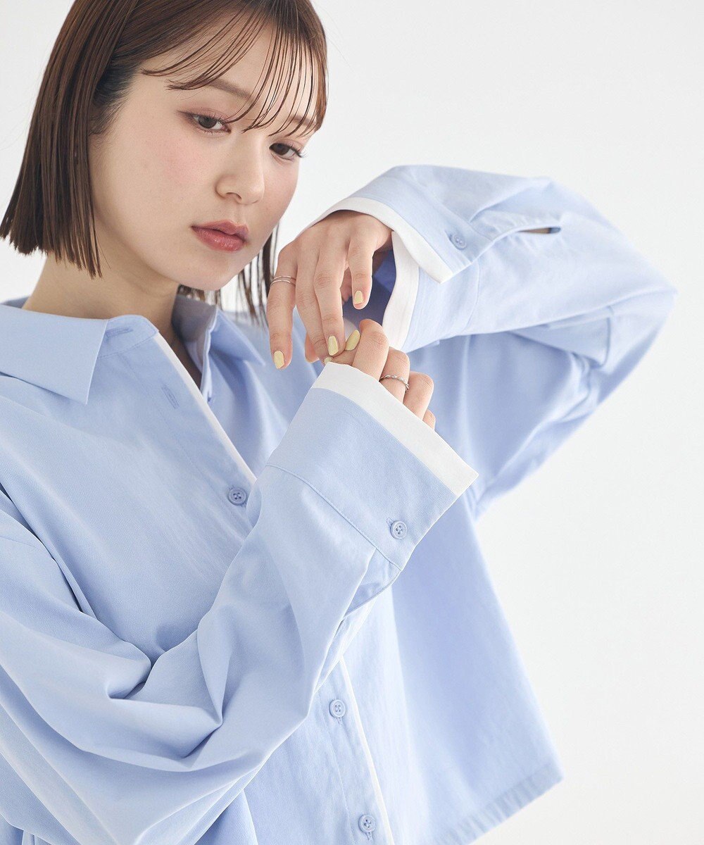 earth music&ecology パイピングショートシャツ 