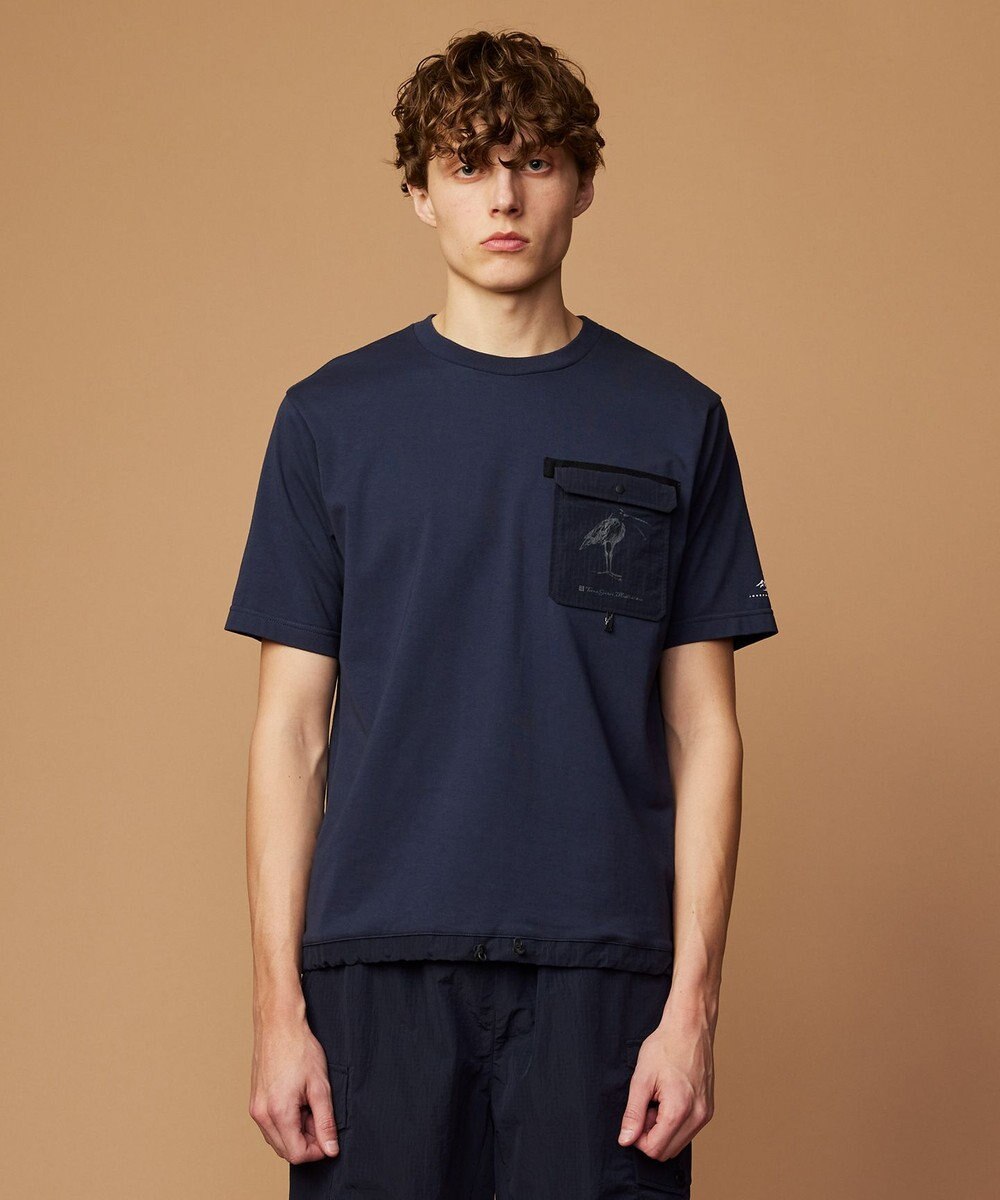 JOSEPH ABBOUD MOUNTAIN 【CREA掲載・テーム ヤルヴィモチーフ・サスティナブル】ビオグレース天竺ｘリップストップTシャツ 