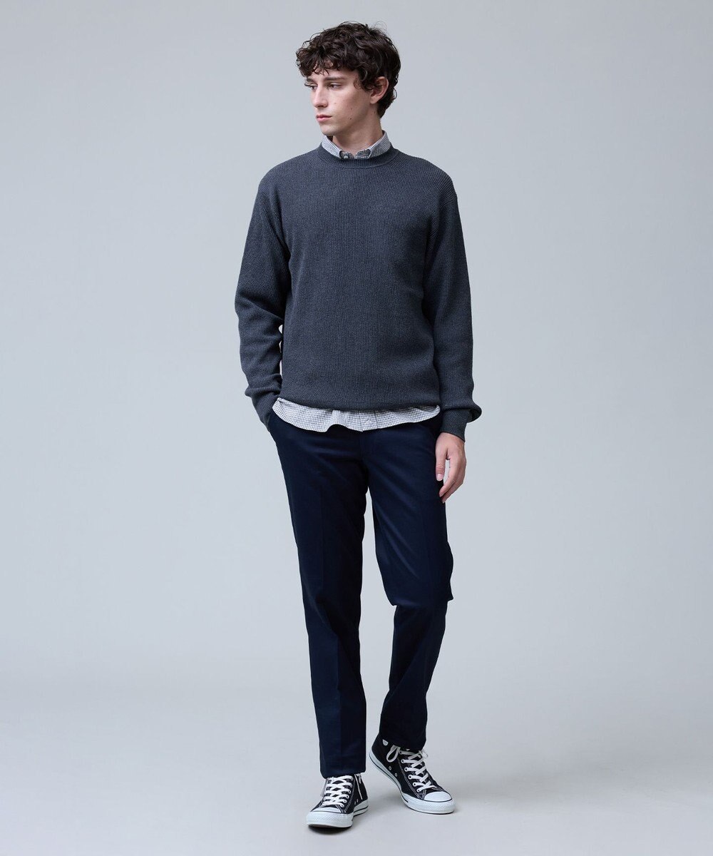 J.PRESS MEN 洗練されたシルエットと機能美【ストレッチ】トリコチン ステムテーパードパンツ 