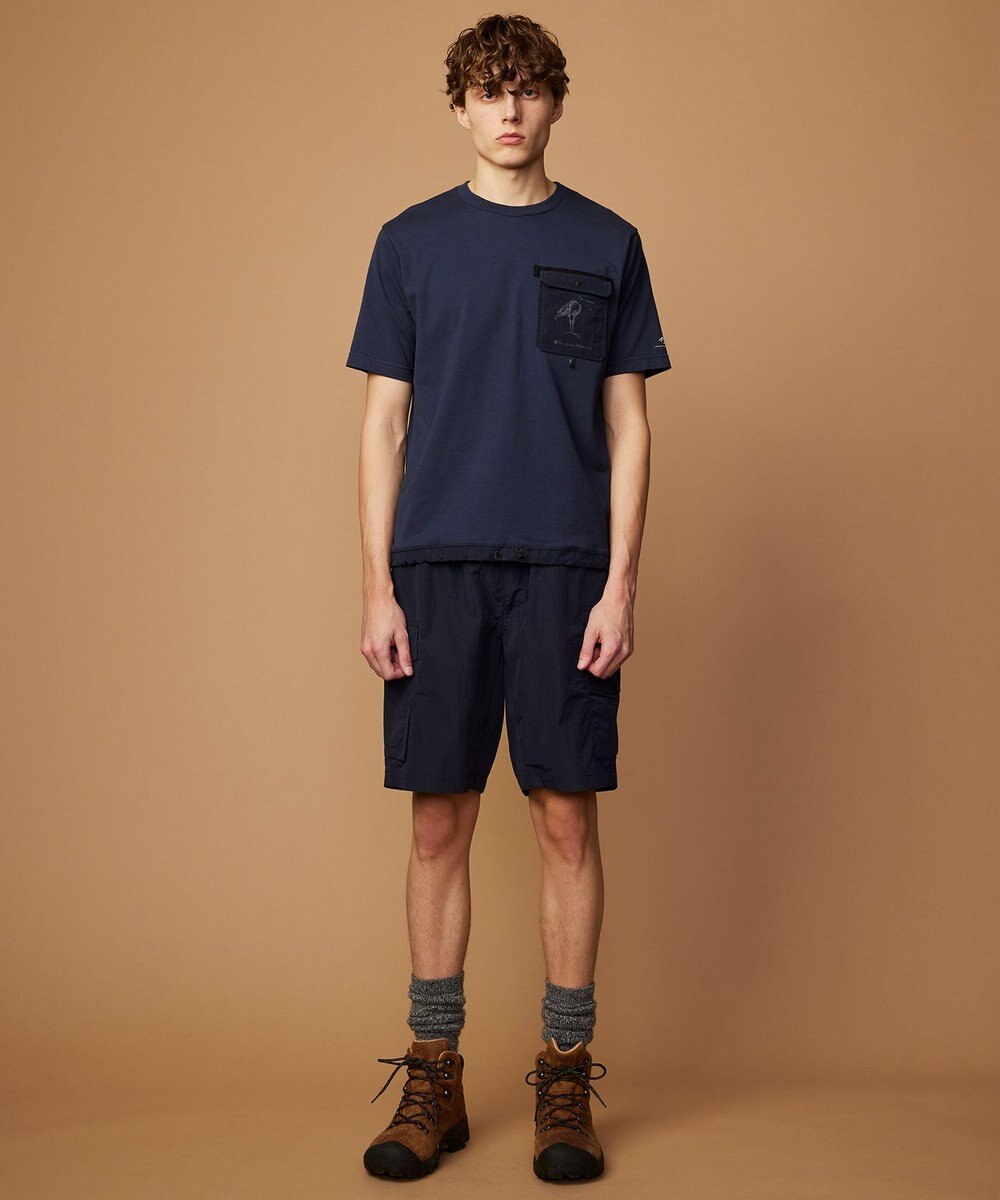 JOSEPH ABBOUD MOUNTAIN 【CREA掲載・テーム ヤルヴィモチーフ・サスティナブル】ビオグレース天竺ｘリップストップTシャツ 