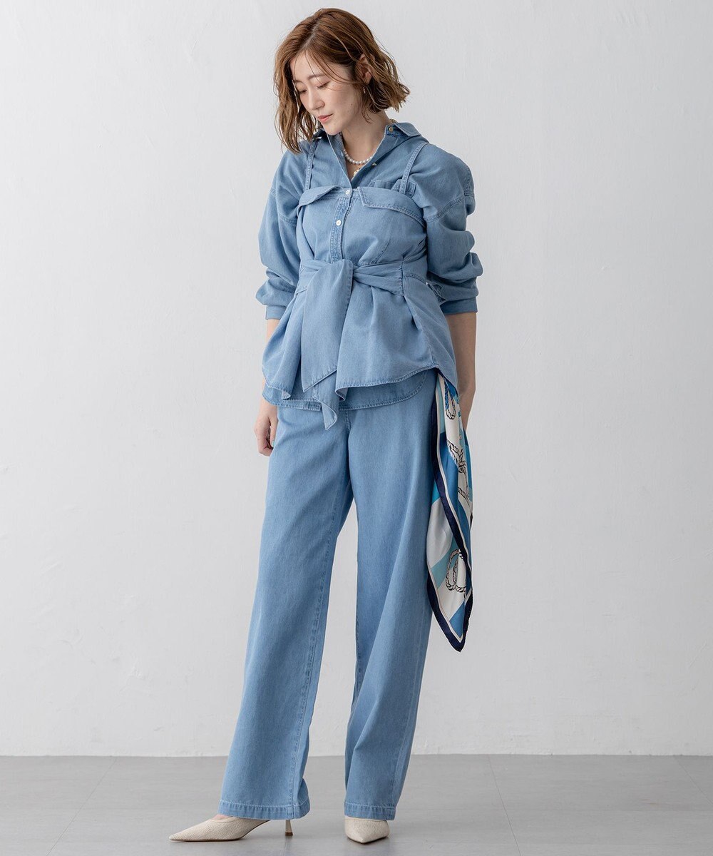 23区 S 【洗える】ライトダンガリー 2WAY シャツ 