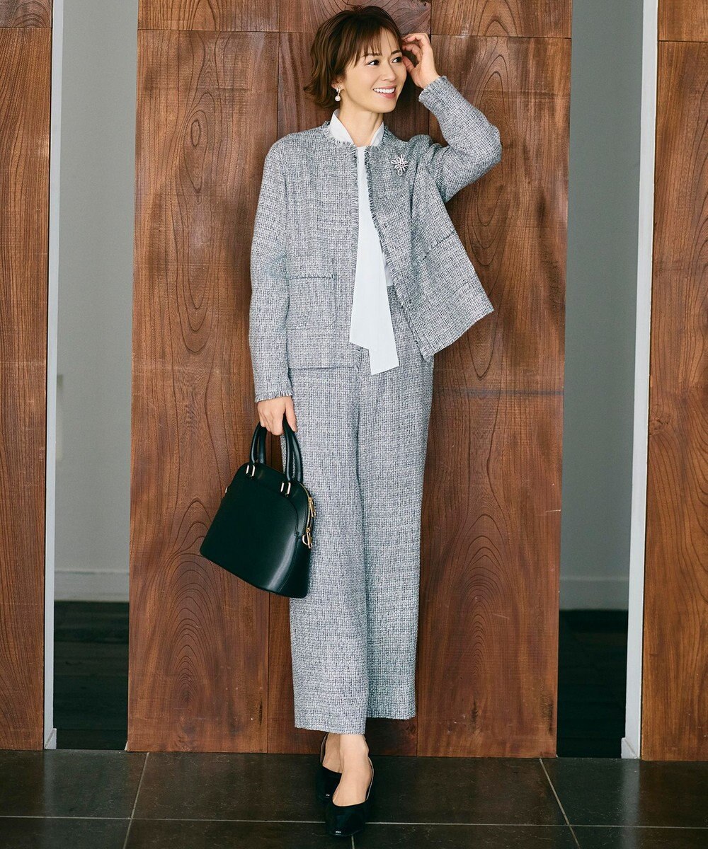 自由区 【カタログ掲載】ライトミックスツィードワイド パンツ 