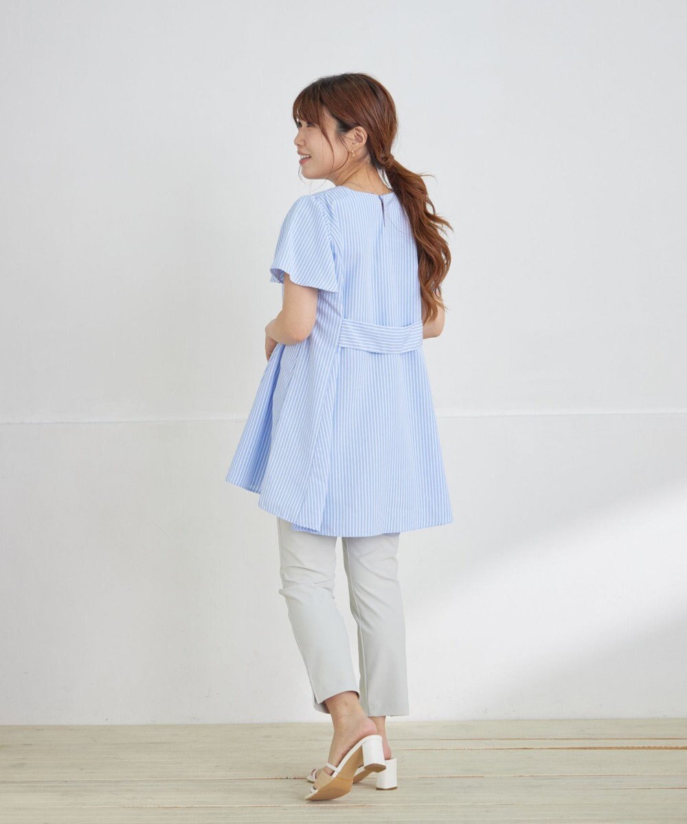 Tiaclasse L 【小倉優子さん着用・選べる袖TYPE・洗える】バックフレアチュニック 