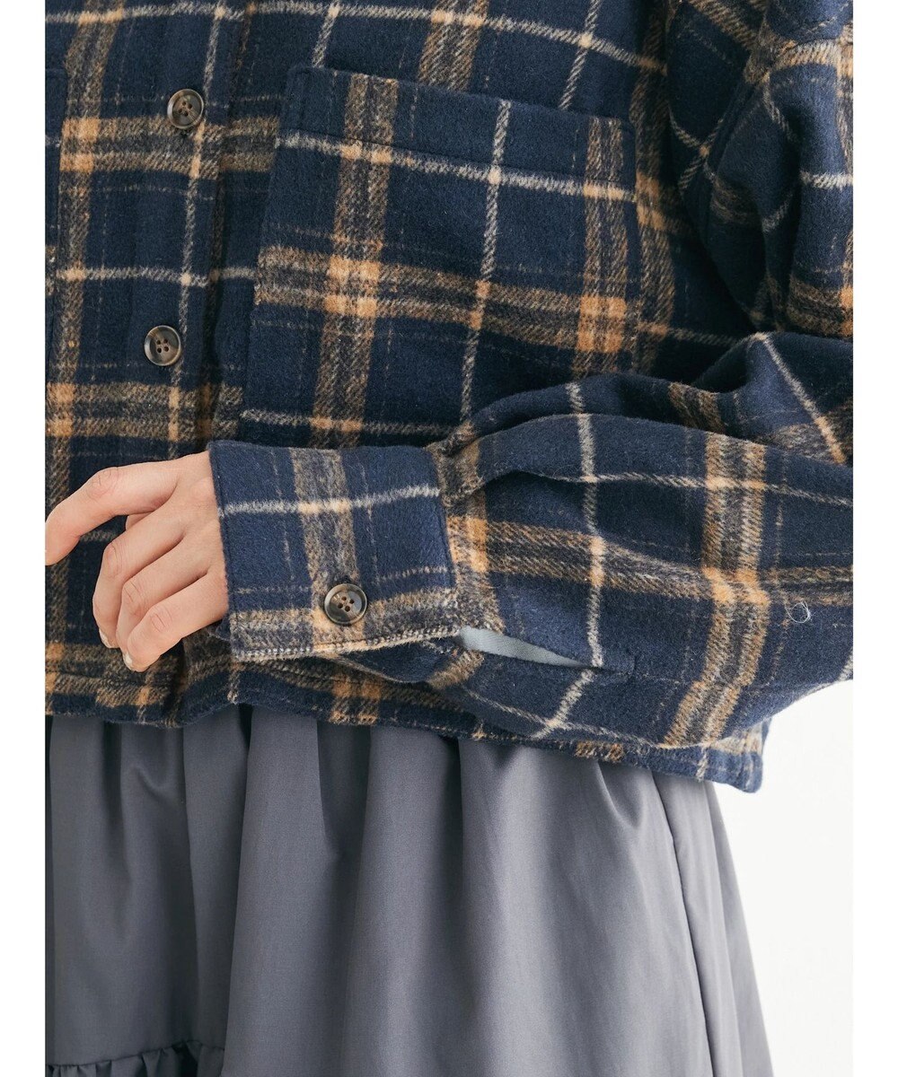 Green Parks ・ＥＬＥＮＣＡＲＥ　ＤＵＥ　シャギーチェックショートシャツ 