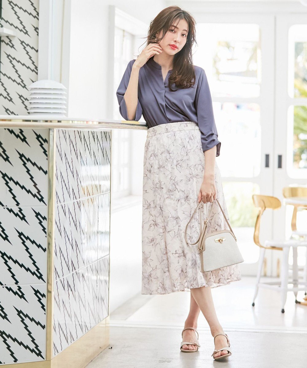 ANY SIS 【UVケア】エアリードレープスムース 7分袖 トップス 