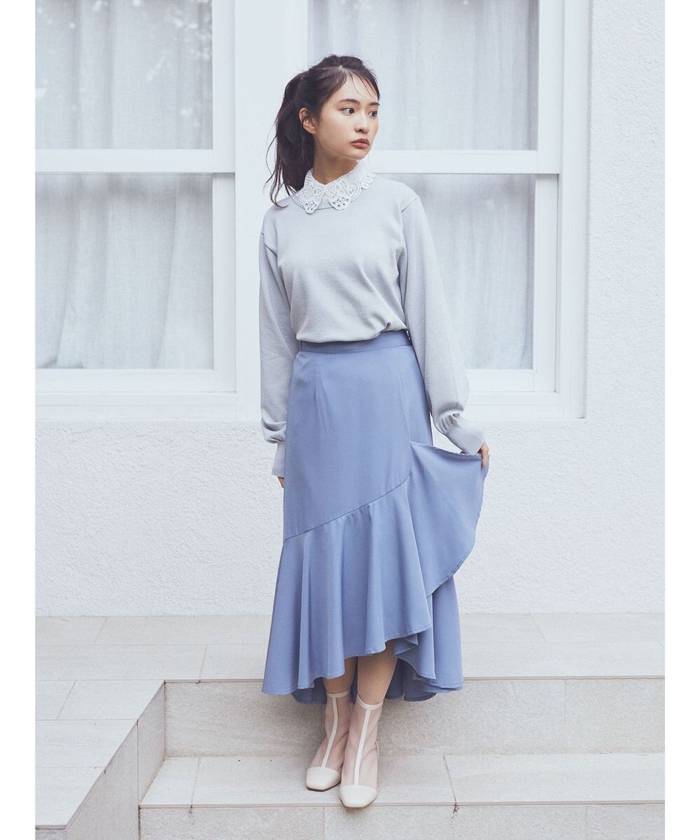 earth music&ecology 襟付きニットプルオーバー 