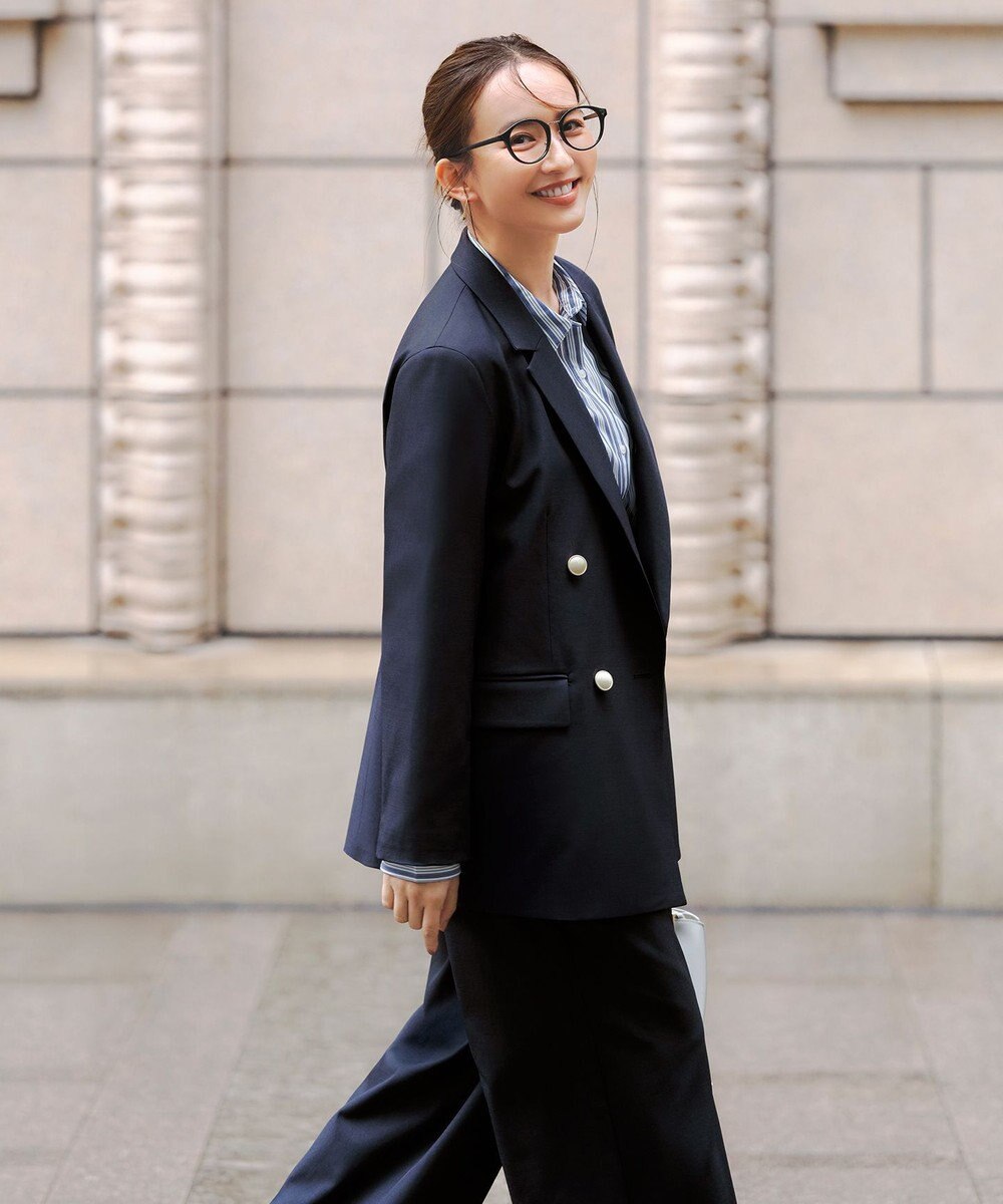 ANY L イージーケアライトストレッチダブルテーラードジャケット 