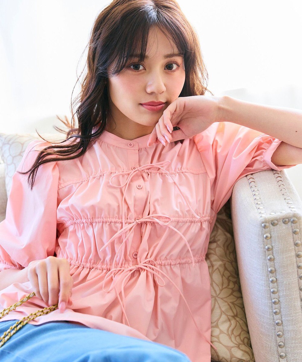 Feroux リボンギャザー ブラウス 