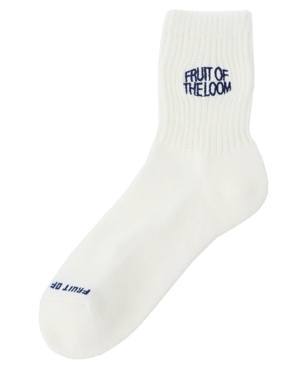 Green Parks ■ＦＲＵＩＴ　ＯＦ　ＴＨＥ　ＬＯＯＭ　３Ｐロゴ刺繍ソックス 
