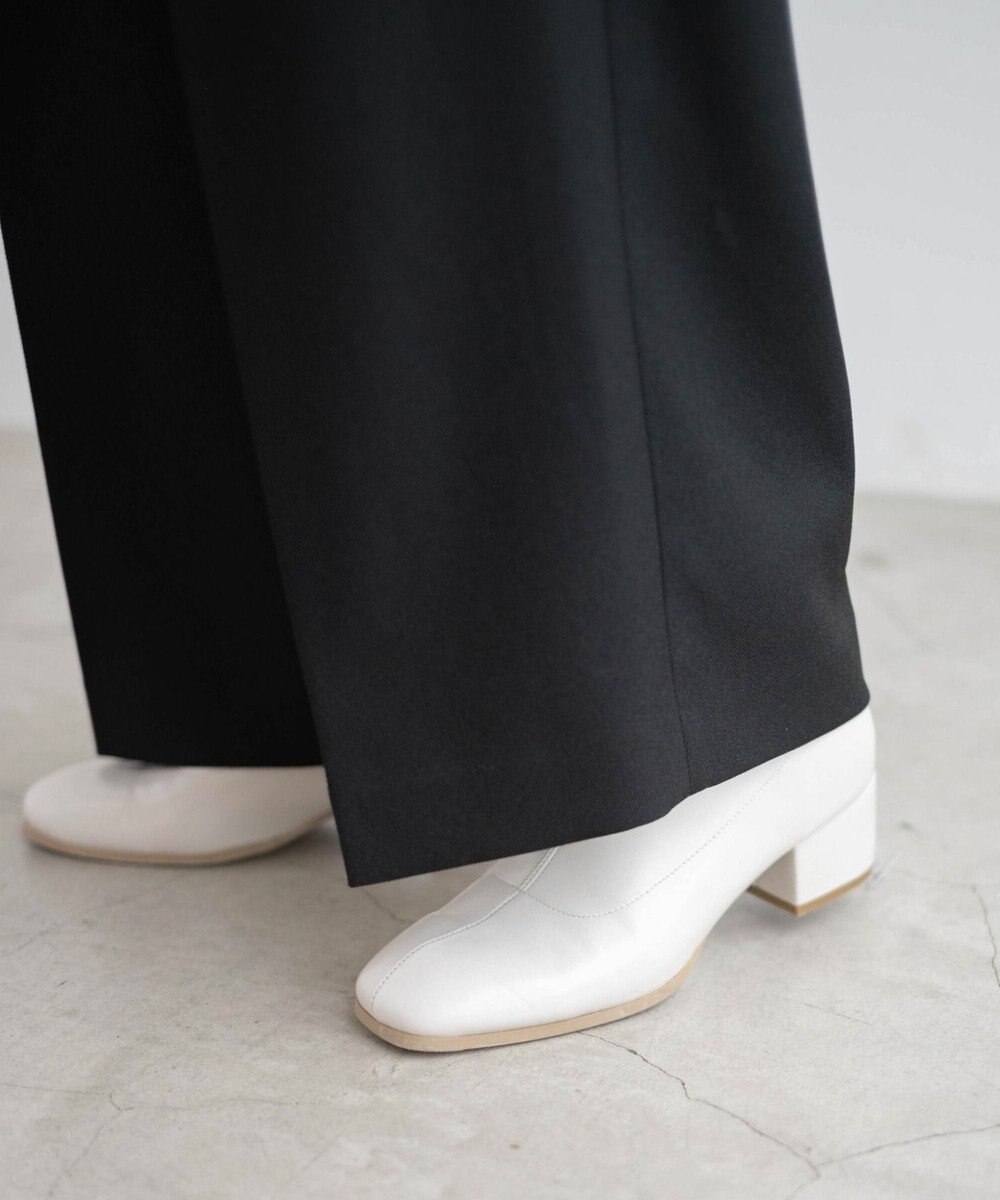 WEGO ハイウエストタックワイドスラックパンツ 