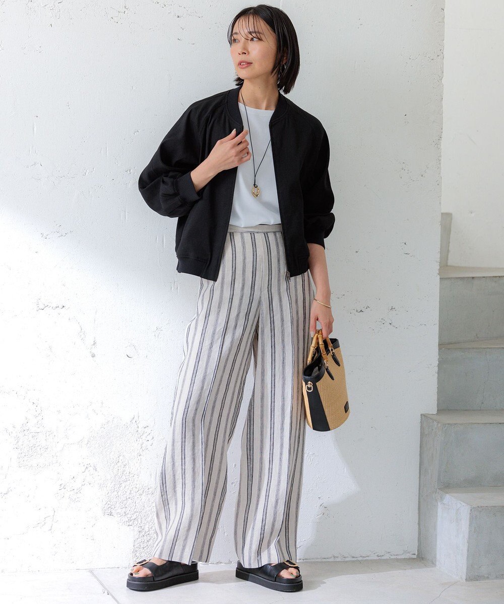 23区 【CLASSY.6月号掲載/洗える】リネンレーヨンストレッチ ブルゾン 