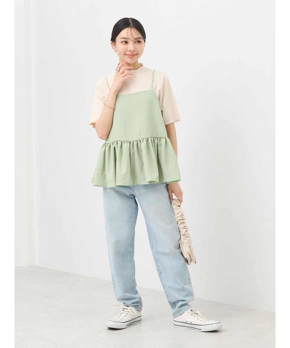 earth music&ecology ＳＥＴ２点ジャガードビスチェ＋リブプルオーバー 