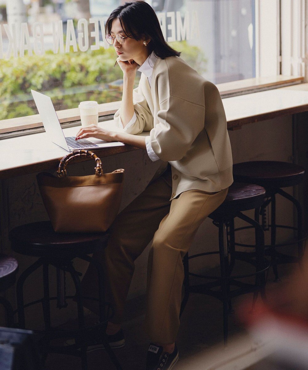 自由区 L 【WEB限定カラーあり/洗える/撥水加工】TRギャバ ストレートパンツ 