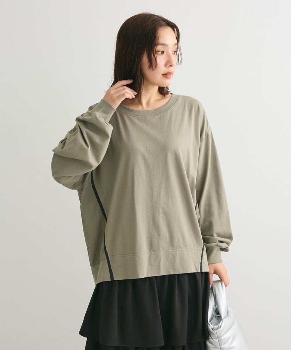 Green Parks グログランテープ配色ドッキングプルオーバー 