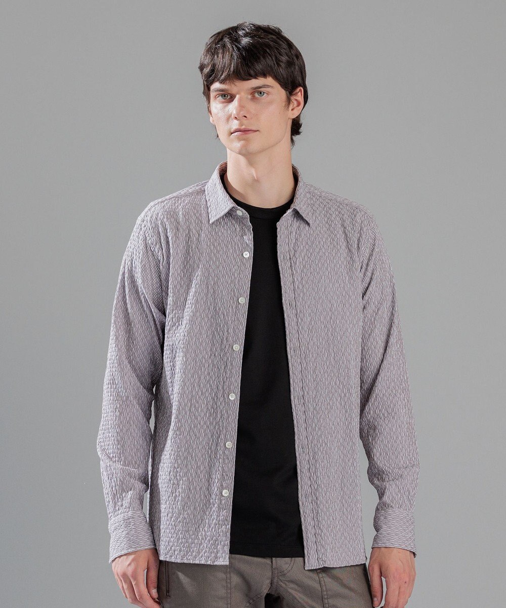 JOSEPH HOMME トライジャガード ストライプ ストレッチ    レギュラーカラーシャツ 