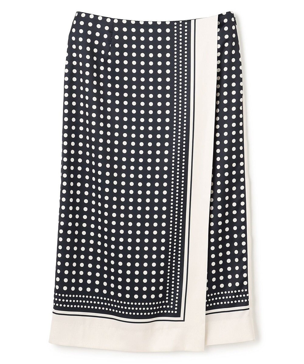 BEIGE， GADE / モノトーンドット柄ラップ風スカート 