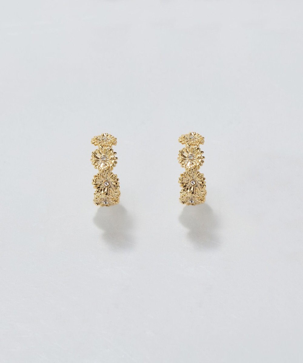 Phoebe 【金属アレルギー対応】マーガレットフラワーフープピアス　ゴールド 