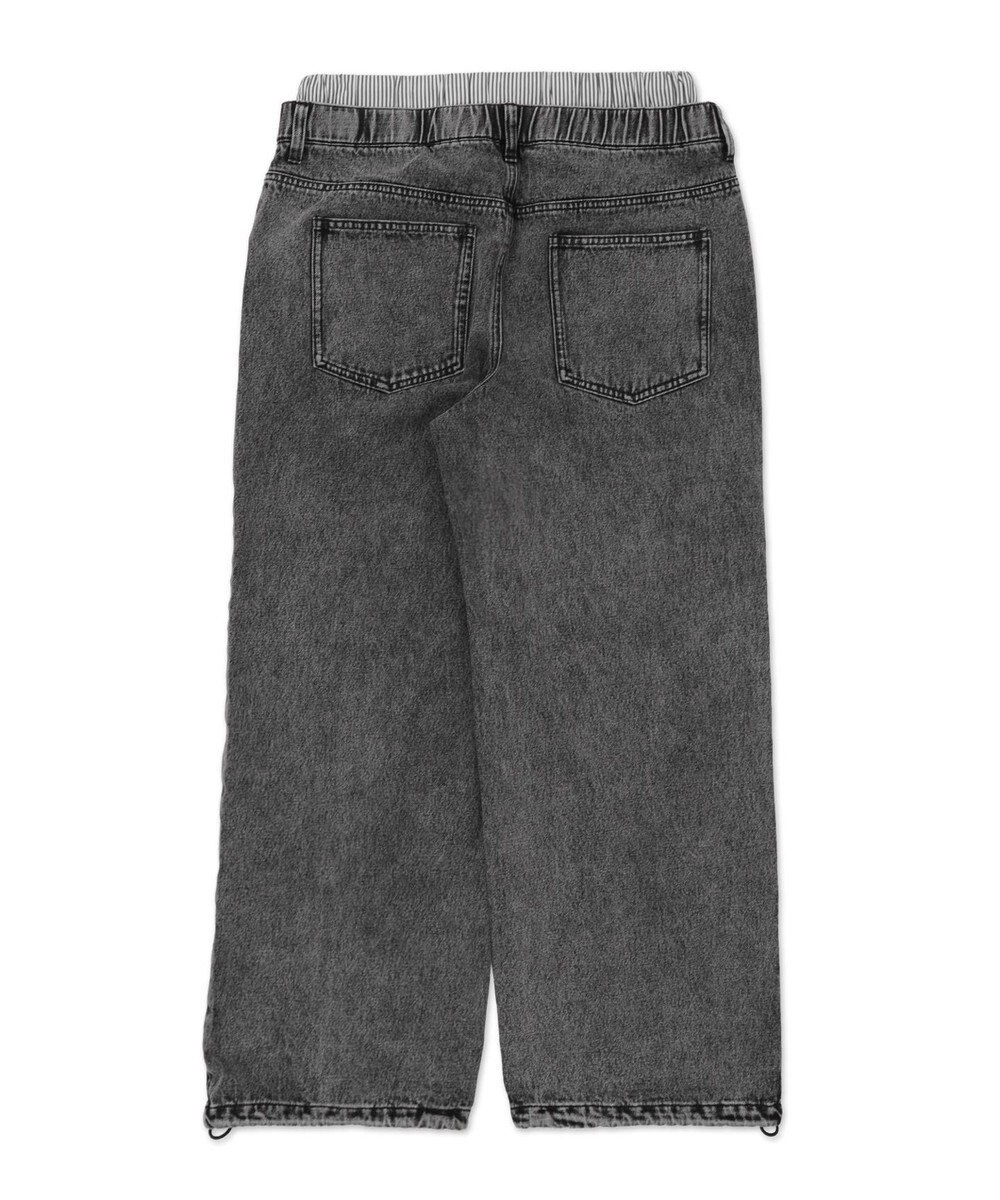 WEGO 【ユニセックス着用ITEM/MLサイズ展開/ウエストゴム】ボクサードッキングデニムパンツ 