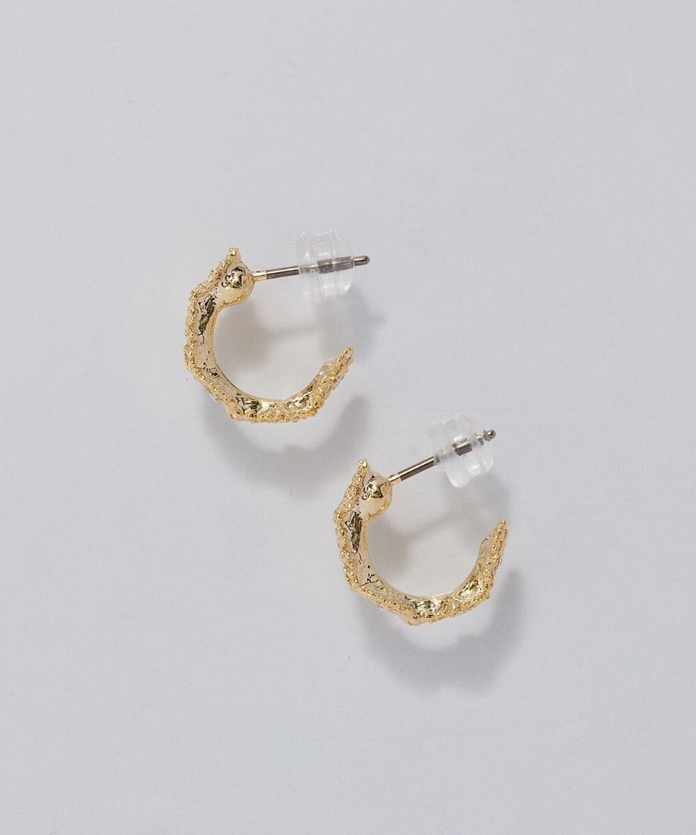 Phoebe 【金属アレルギー対応】マーガレットフラワーフープピアス　ゴールド 