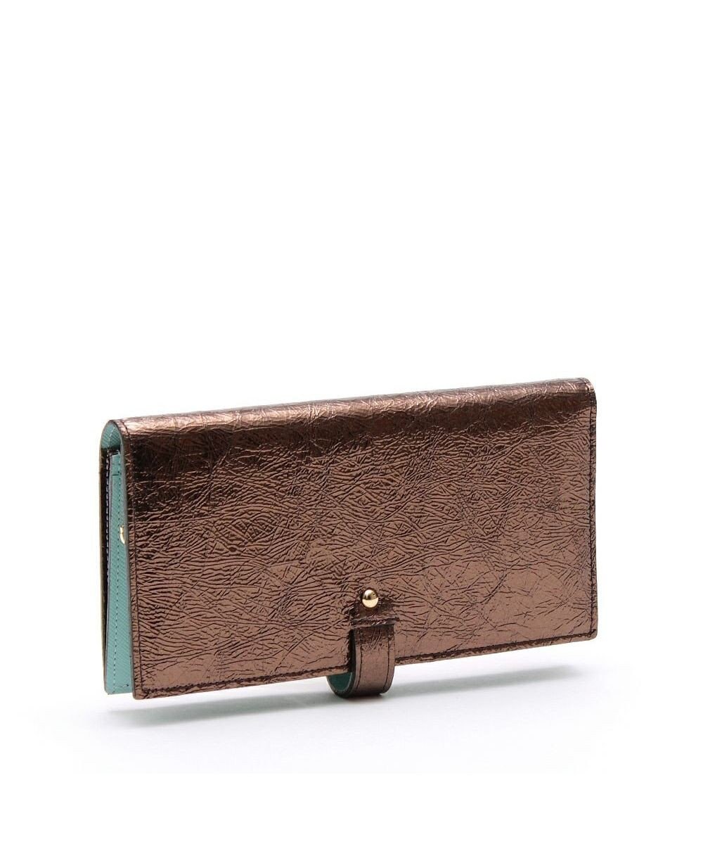 A.D.M.J. 【牛革】イタリアンレザークラックメタルロングウォレット 