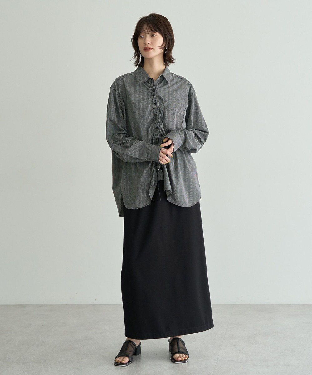 YECCA VECCA ドロストデザインギャザーシャツ 