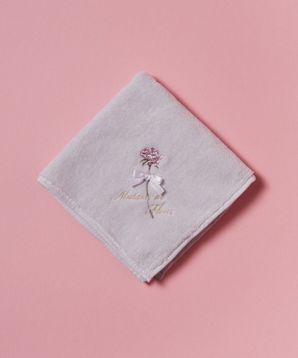 Maison de FLEUR ローズ刺繍タオルハンカチ 