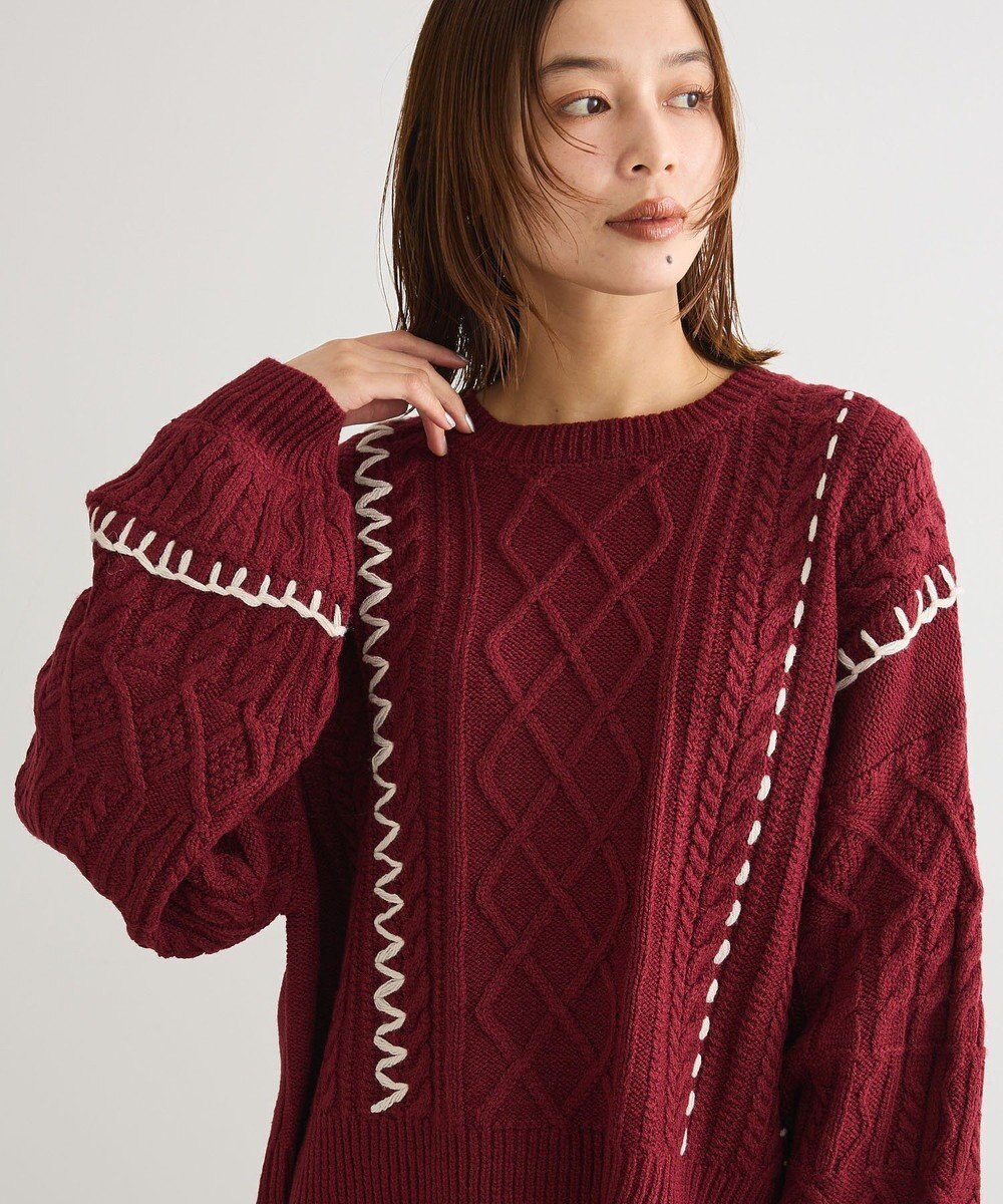 Green Parks ・ＥＬＥＮＣＡＲＥ　ＤＵＥ　ハンドステッチケーブルニッ 