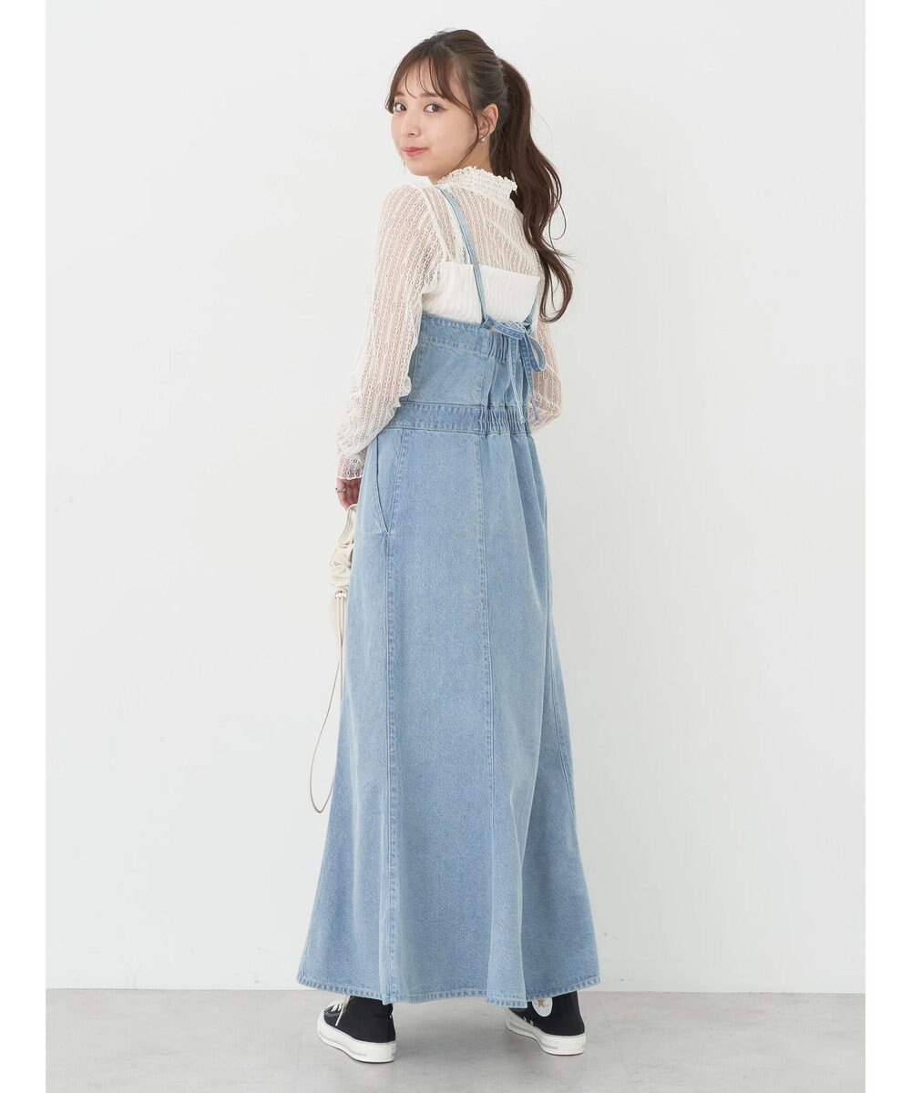 earth music&ecology ボタンキャミデニムワンピース 