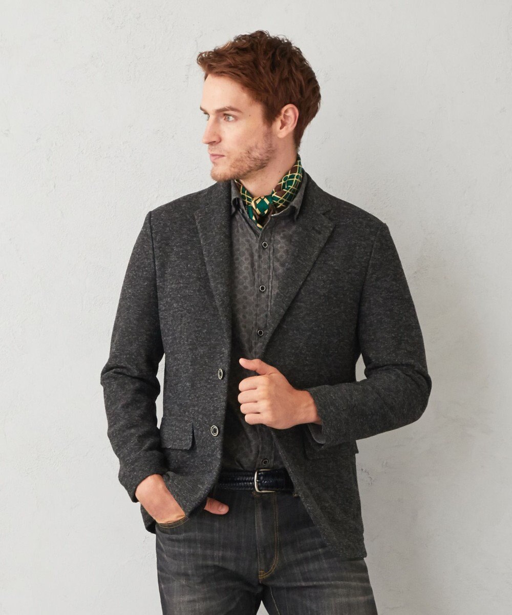 JOSEPH ABBOUD 【オーガニックコットン】ダンガリープリント シャツ 