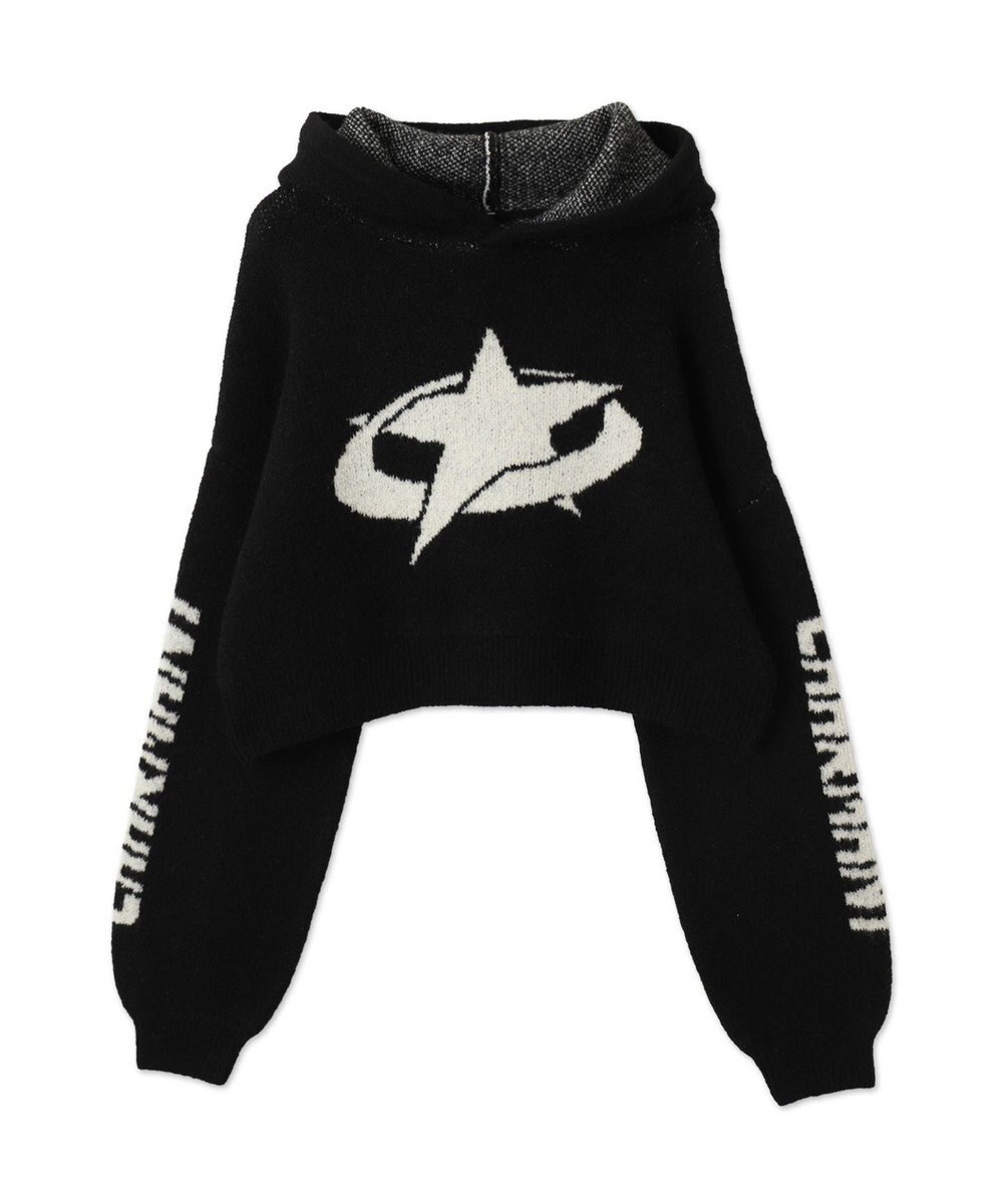 WEGO スタージャガードニットプルパーカー 