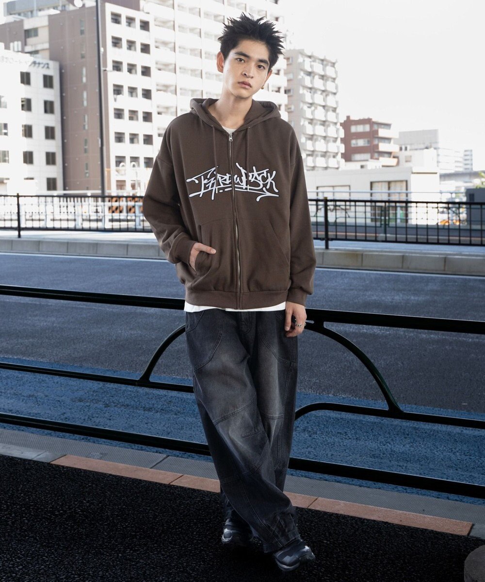 WEGO ワッペンロゴジップパーカー 