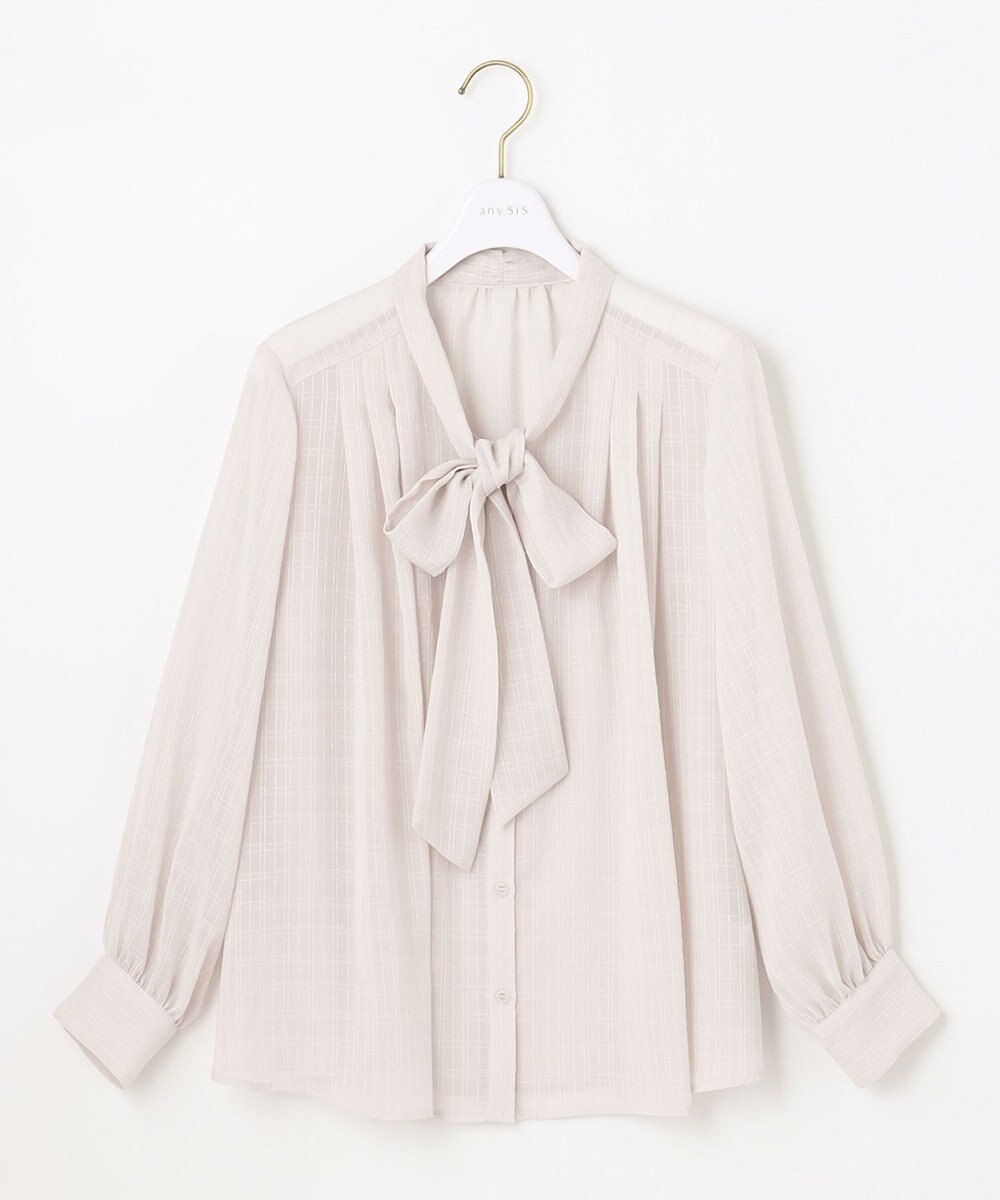 ANY SIS 【美人百花11月号掲載】シャドーチェックボウタイ ブラウス 