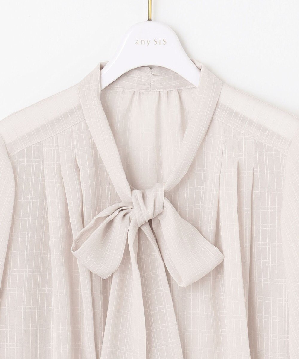 ANY SIS 【美人百花11月号掲載】シャドーチェックボウタイ ブラウス 