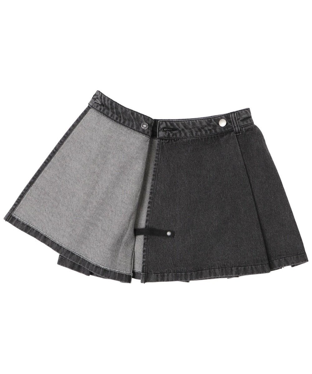 WEGO デニムラッププリーツスカート 