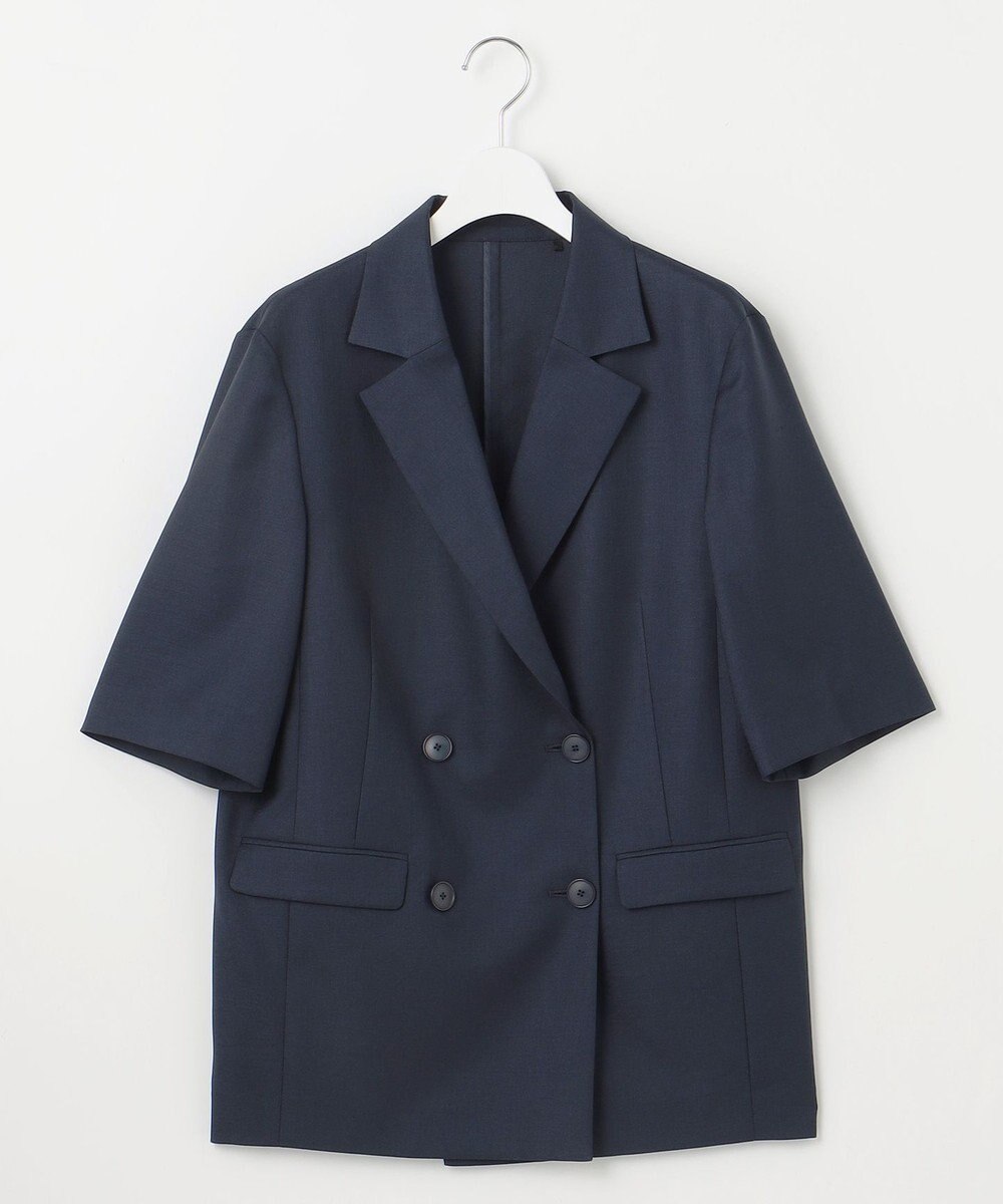 自由区 【洗える】ハーフスリーブ ジャケット 