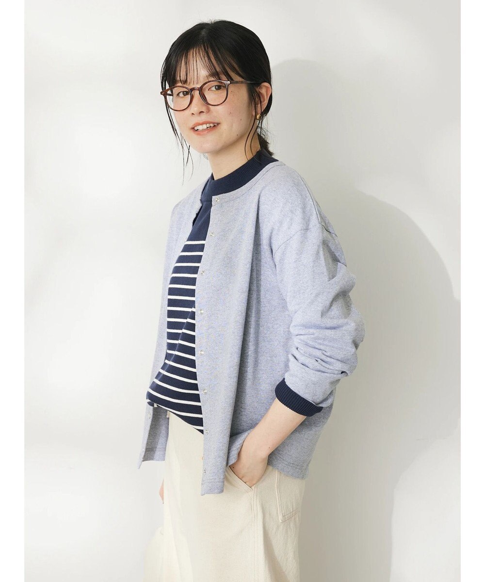 CRAFT STANDARD BOUTIQUE ウ゛ィンテージ風天竺　パール釦クルーカーデＬ／Ｓ 