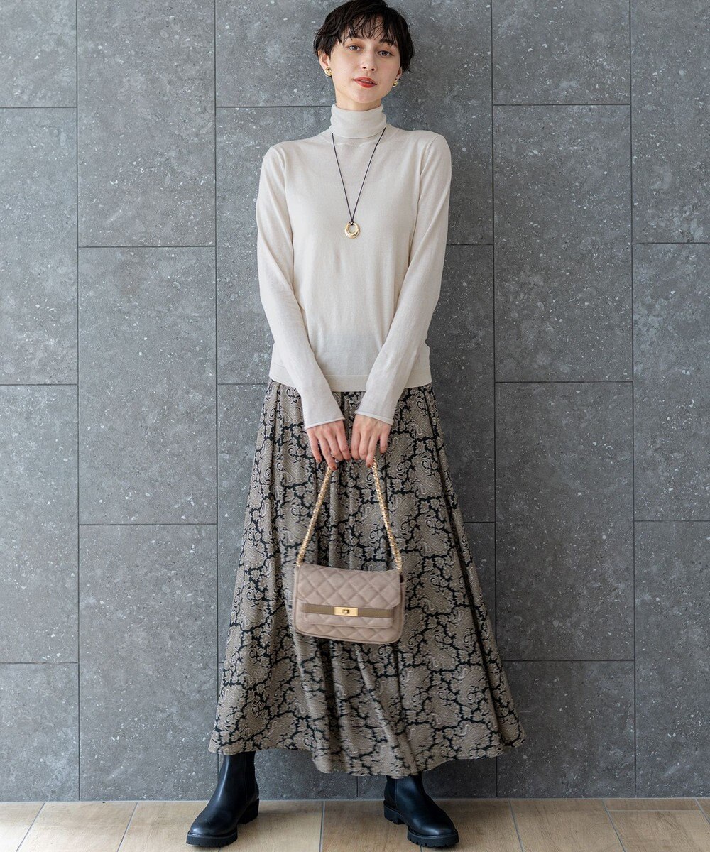 23区 S 【CLASSY.掲載/洗える】スムージーコットン タートルネック ニット 