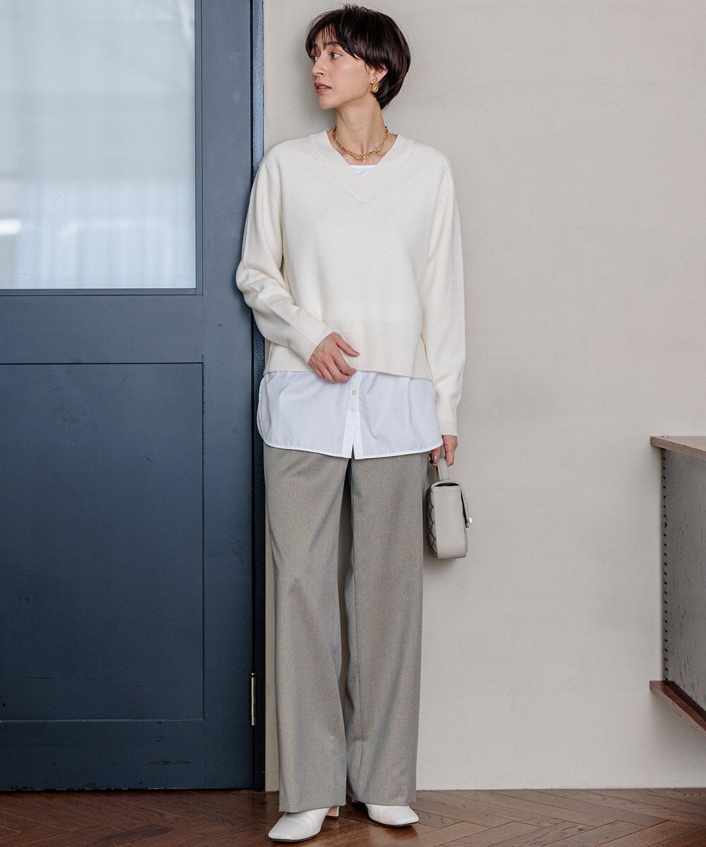 23区 【Oggi2月号掲載/洗える】ウールカシミヤ Vネック ニット 