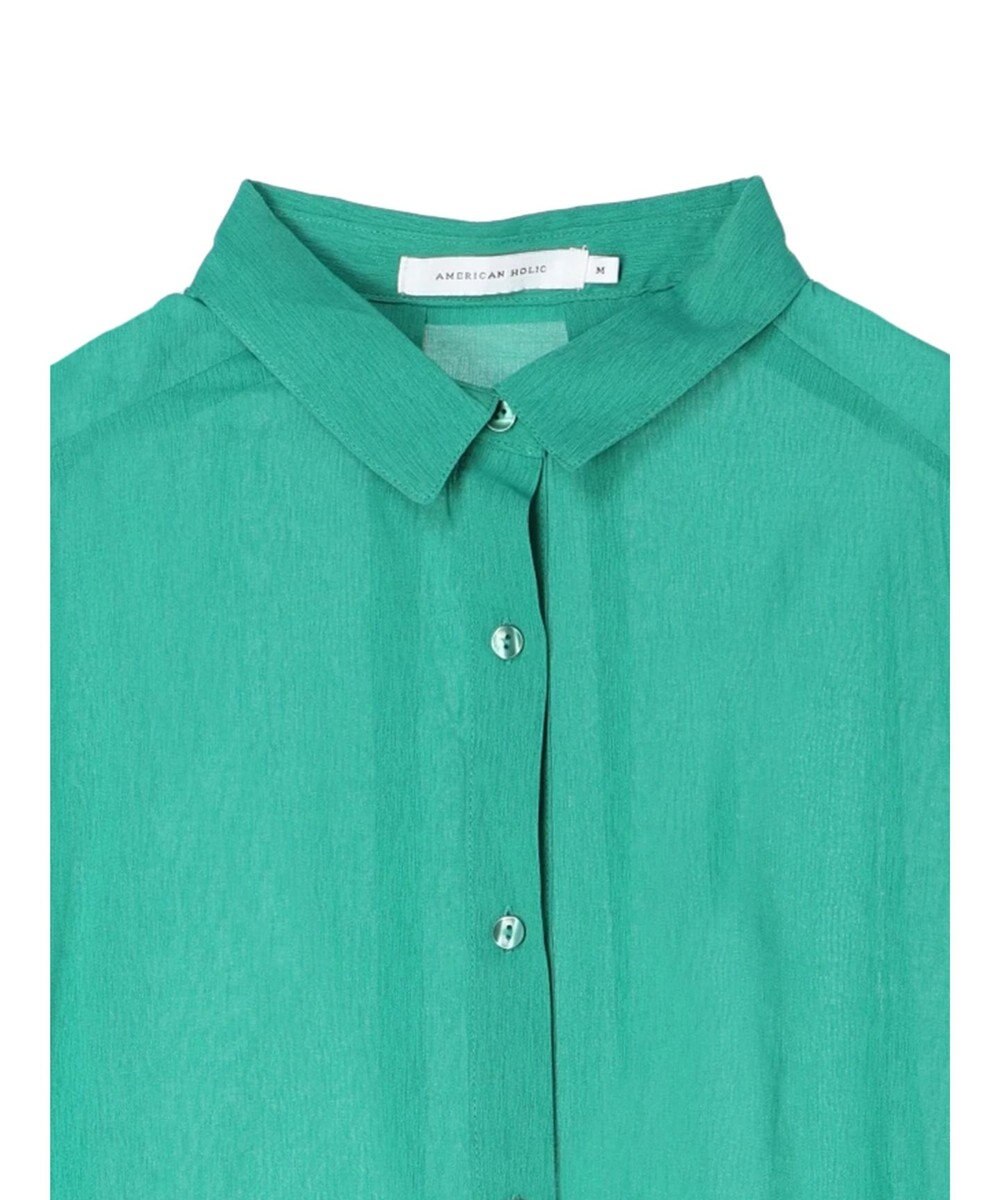 AMERICAN HOLIC 接触冷感５分袖変形ドルマンシアーシャツ 