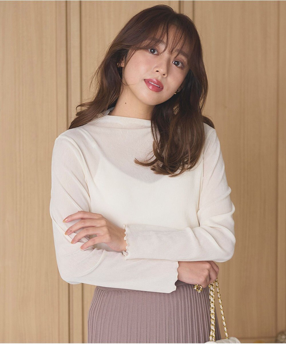 Feroux 【洗える】ベロア ハイネックトップス 