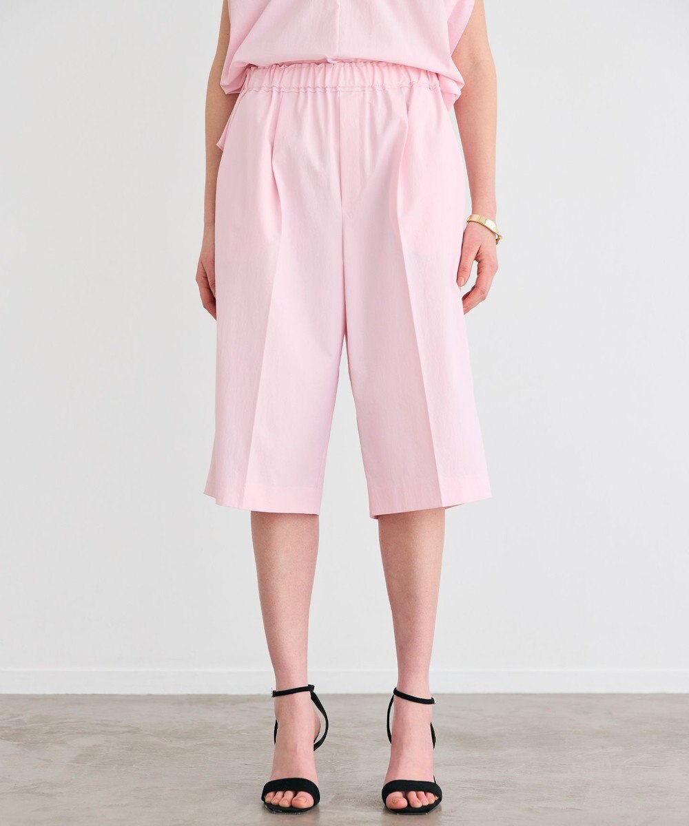 BEIGE， 【接触冷感/UVカット/洗える】YANN / ウエストゴムハーフタックパンツ 