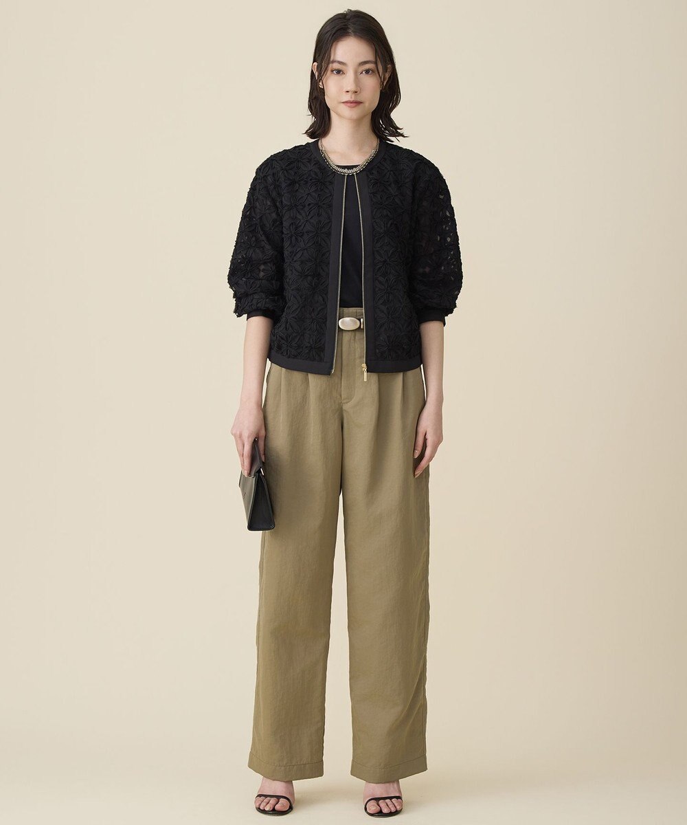 自由区 L 【17号サイズまで展開】テープエンブロイダリー ブルゾン 