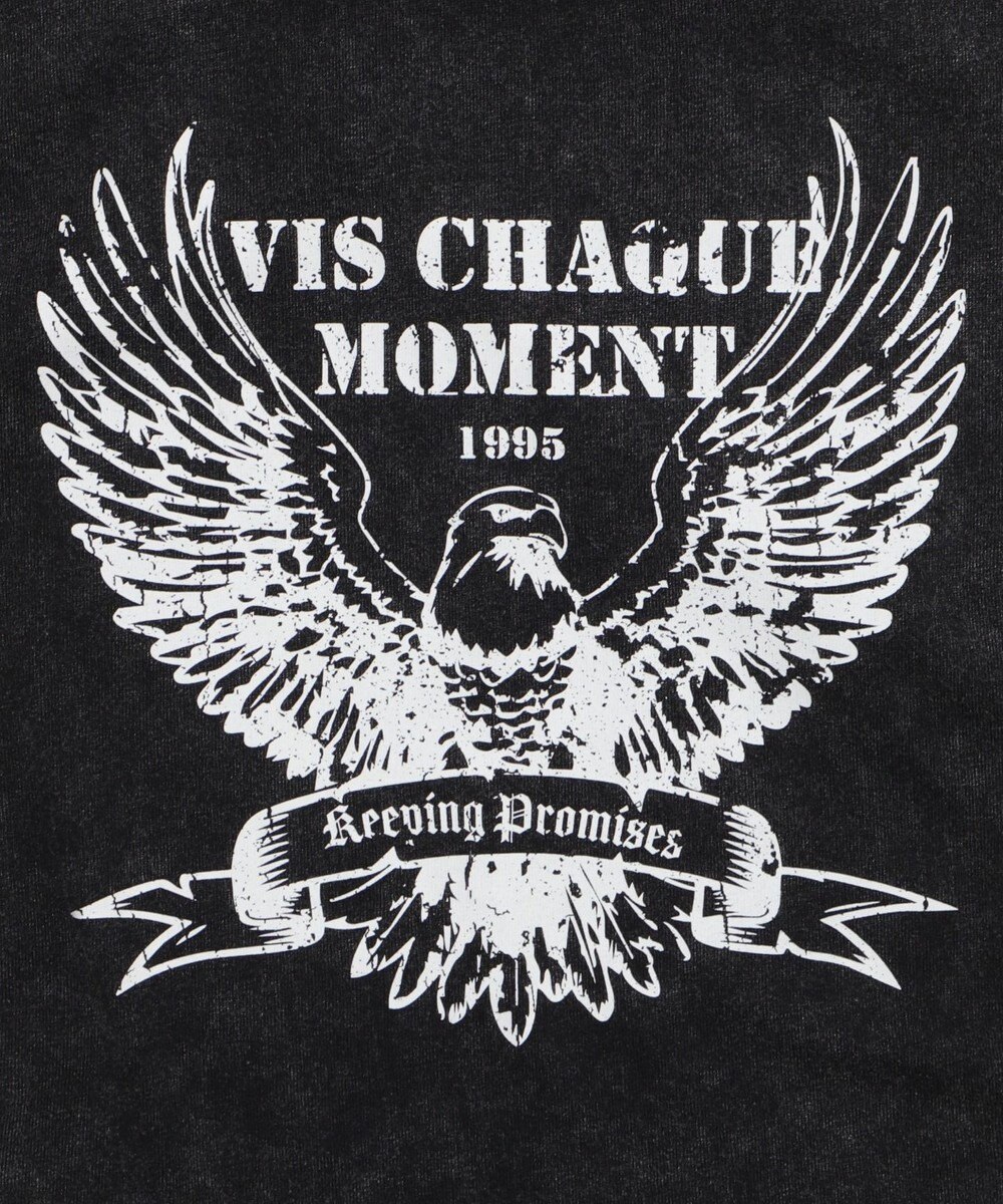 WEGO グラフィックノースリーブサイドドロストショートT 